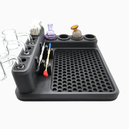 Dabdock Tray organizer with silicone mat, cap holders, tool slots and 10/14mm accessory slots