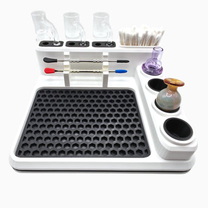 Dabdock Tray organizer with silicone mat, cap holders, tool slots and 10/14mm accessory slots