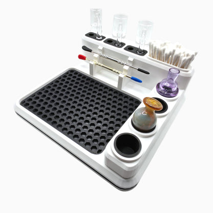 Dabdock Tray organizer with silicone mat, cap holders, tool slots and 10/14mm accessory slots
