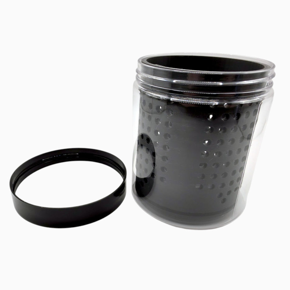 Iso Soak Jar, a 16oz sealed container with a 3D-printed basket insert, by Dabdock
