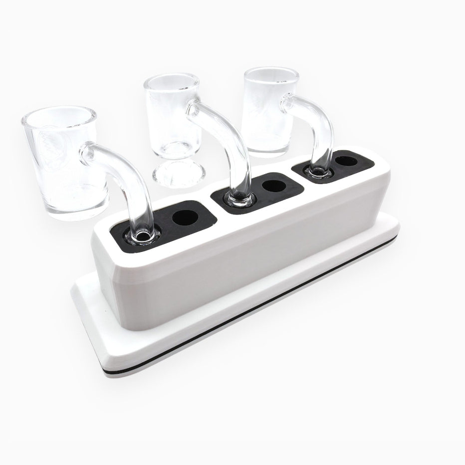 Triple 10/14mm accessory holder with silicone inserts, 3D-printed by Dabdock