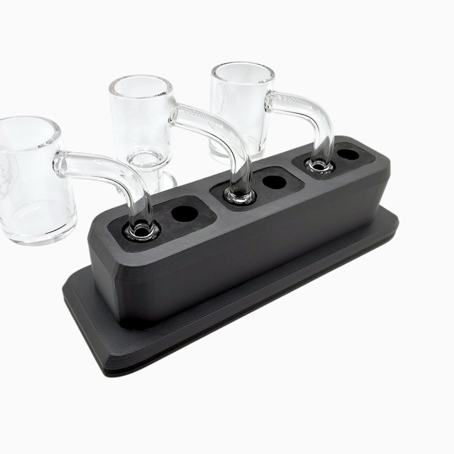 Triple 10/14mm accessory holder with silicone inserts, 3D-printed by Dabdock