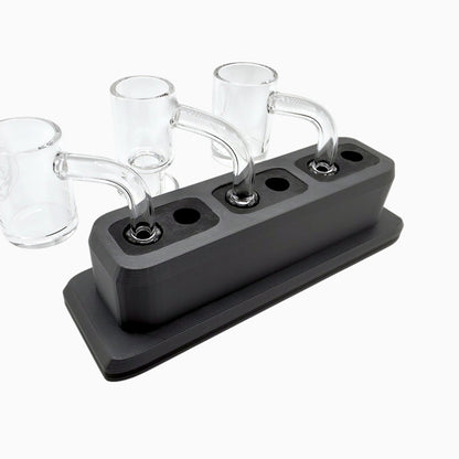 Triple 10/14mm accessory holder with silicone inserts, 3D-printed by Dabdock