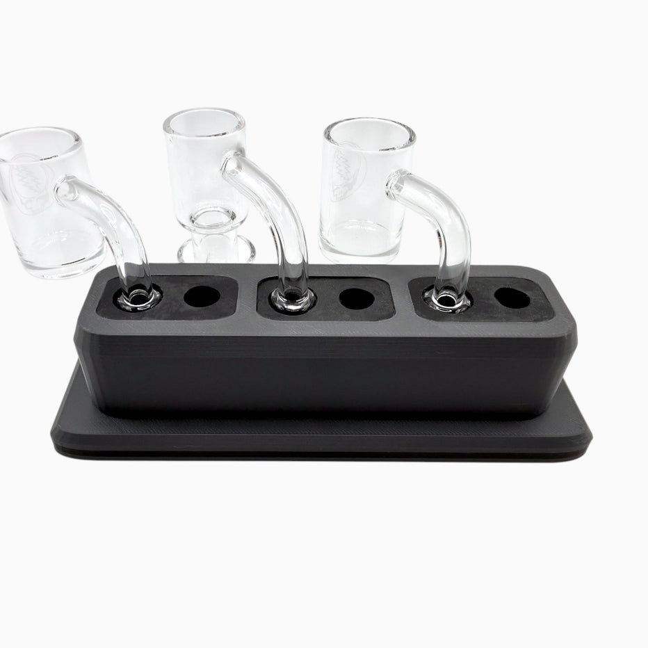 Triple 10/14mm accessory holder with silicone inserts, 3D-printed by Dabdock