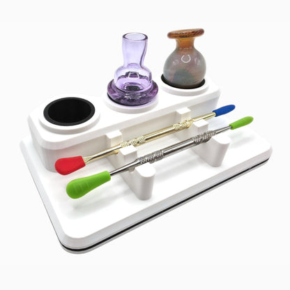 Organizer with silicone holders for 3 caps and 2 tools, 3D-printed by Dabdock